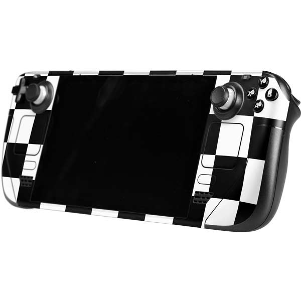 Black and White Checkered Steam Deck Handheld Gaming Computer Skin