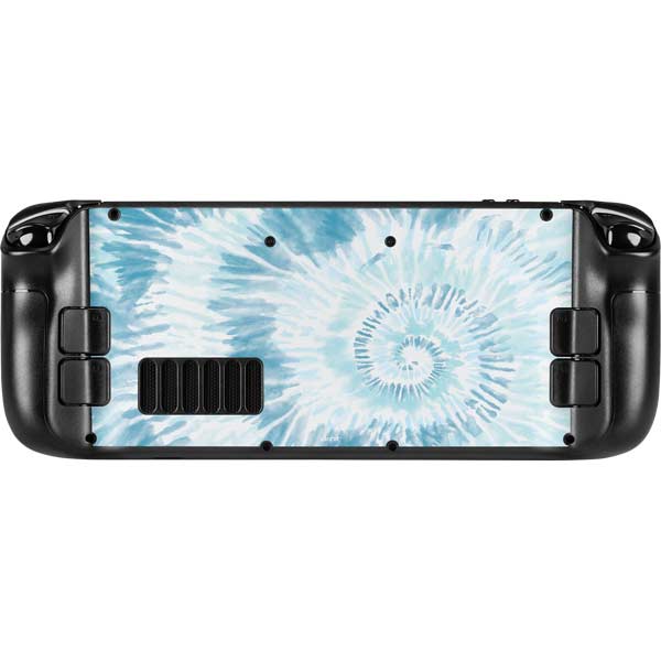 Blue and White Tie Dye Steam Deck Handheld Gaming Computer Skin