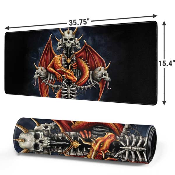 Gothic Dragon & Skull Cross by Sarah Richter Mousepad