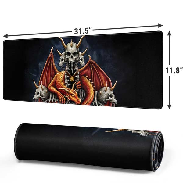 Gothic Dragon & Skull Cross by Sarah Richter Mousepad