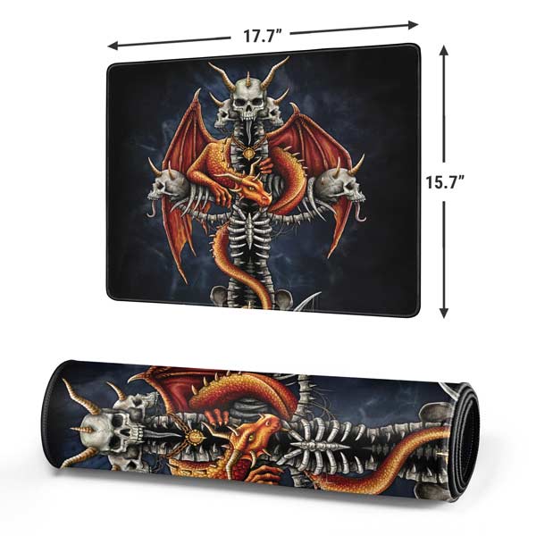 Gothic Dragon & Skull Cross by Sarah Richter Mousepad