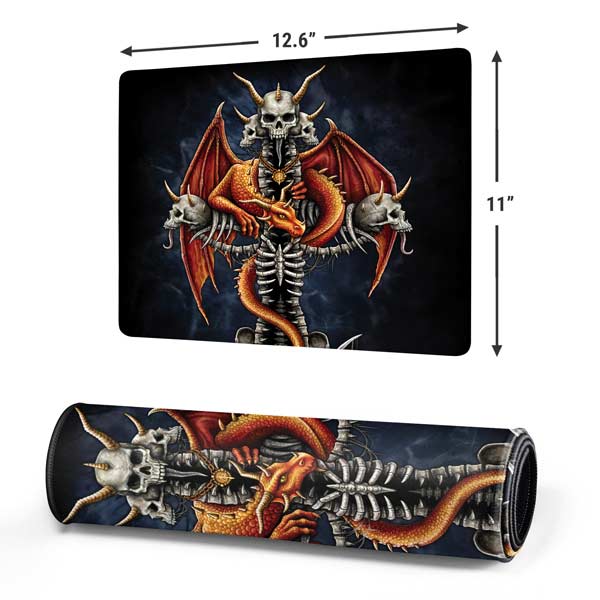 Gothic Dragon & Skull Cross by Sarah Richter Mousepad