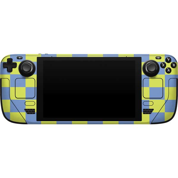 Neon Checkered Steam Deck Handheld Gaming Computer Skin