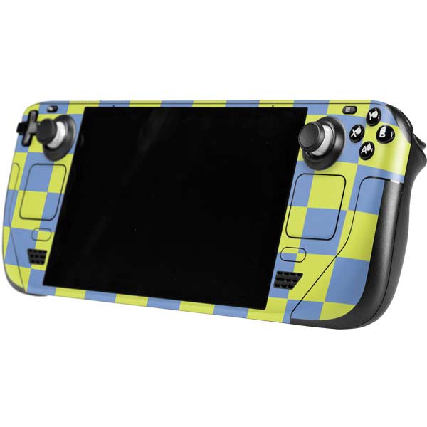 Neon Checkered Steam Deck Handheld Gaming Computer Skin