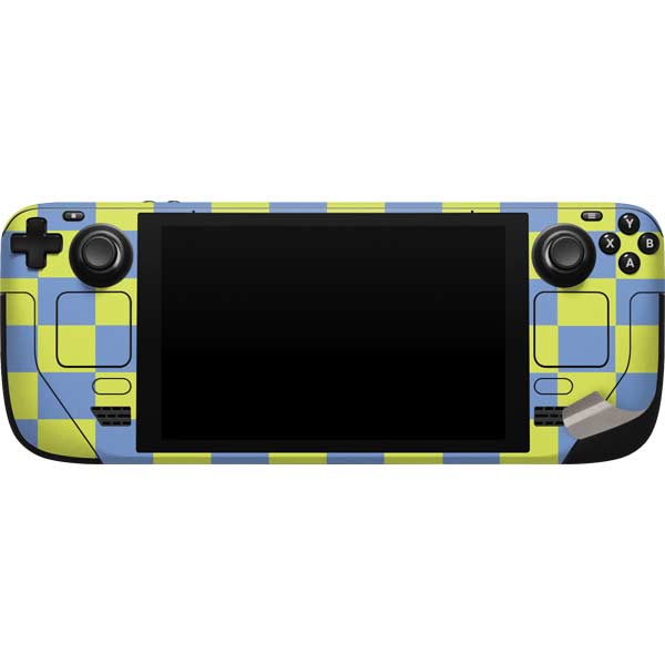 Neon Checkered Steam Deck Handheld Gaming Computer Skin