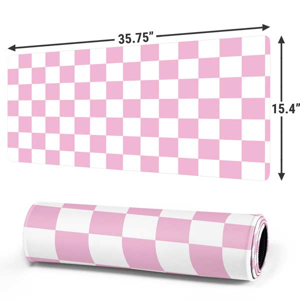 Pink and White Checkerboard Mousepad