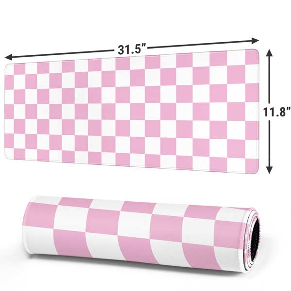 Pink and White Checkerboard Mousepad