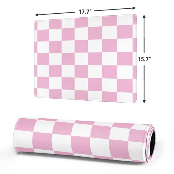 Pink and White Checkerboard Mousepad