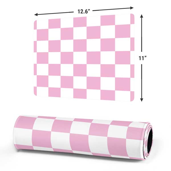 Pink and White Checkerboard Mousepad