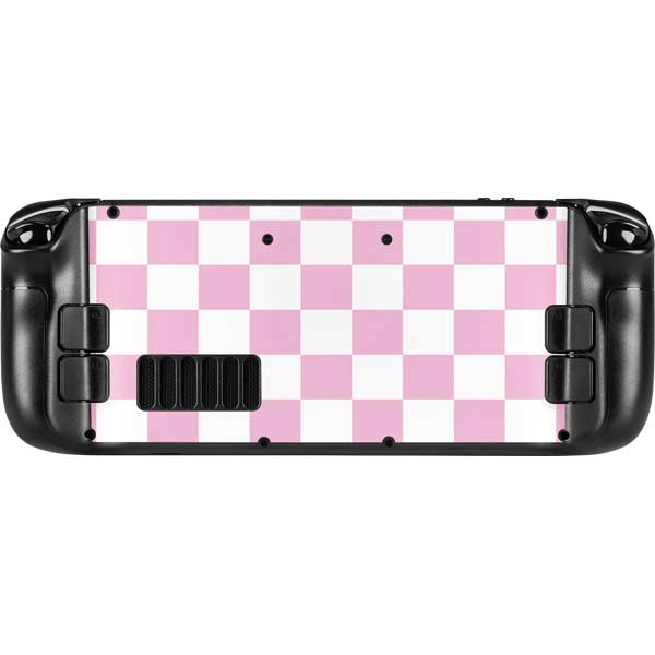 Pink and White Checkerboard Steam Deck Handheld Gaming Computer Skin