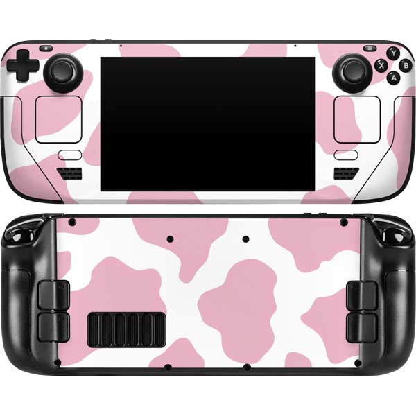 Pink Cow Print Steam Deck Handheld Gaming Computer Skin