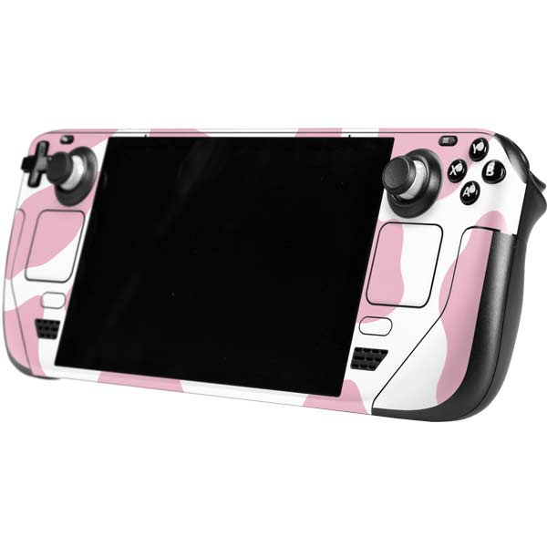 Pink Cow Print Steam Deck Handheld Gaming Computer Skin