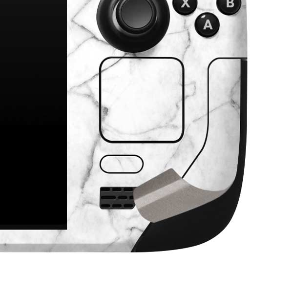 White Marble Steam Deck Handheld Gaming Computer Skin