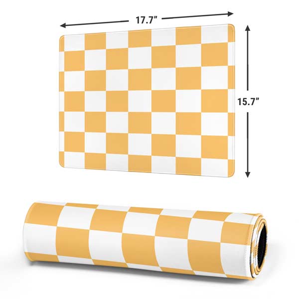Yellow and White Checkerboard Mousepad