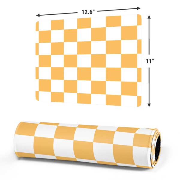Yellow and White Checkerboard Mousepad