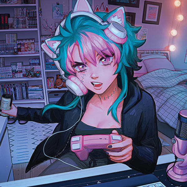 Anime Catgirl Gamer Nerd by Ivy Dolamore Xbox Series X Skins