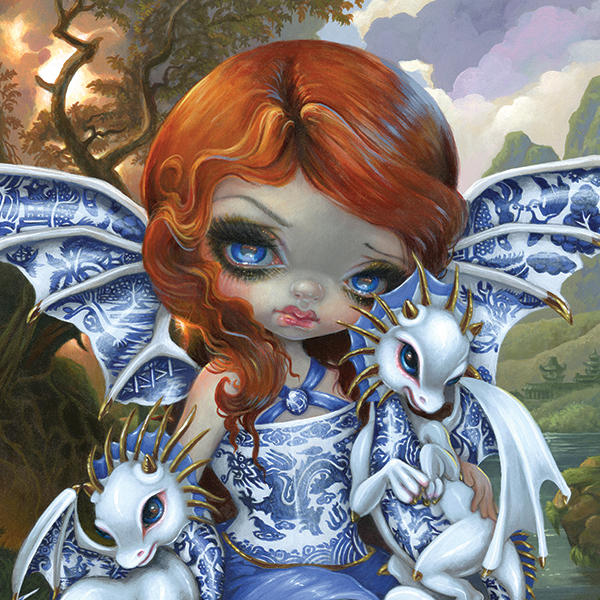 Fairy and Dragons with White and Blue Porcelain Wings by Jasmine Becket-Griffith Galaxy Skins