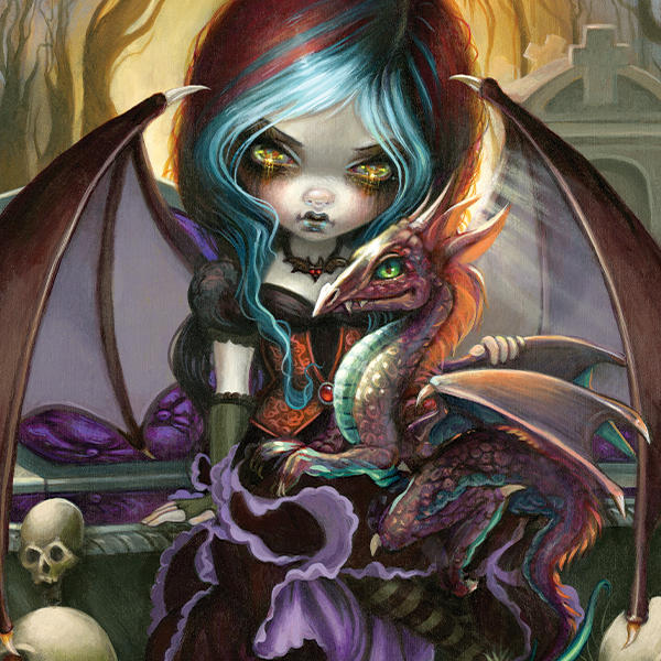 Gothic Vampire Fairy with Dragon & Skulls by Jasmine Becket-Griffith Laptop Skins