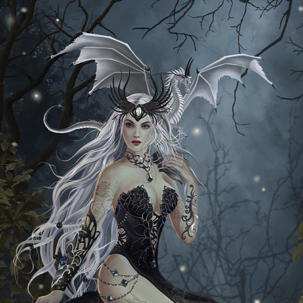 Gothic Queen with Silver Dragon by Nene Thomas Xbox Series X Skins