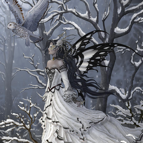 Fairy with Owl in Snow by Nene Thomas Xbox Series X Skins