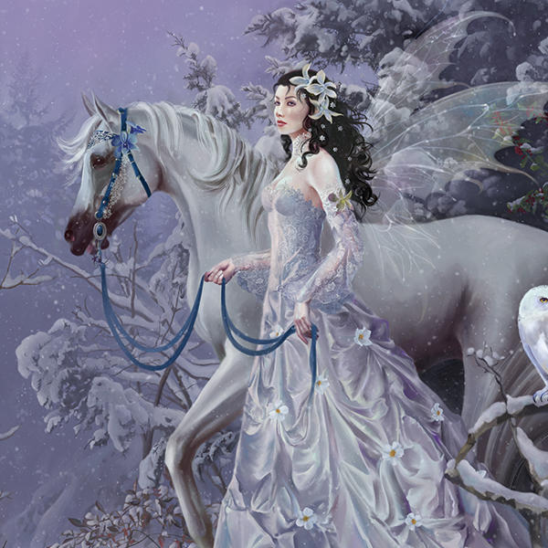 Fairy with Horse in Snow by Nene Thomas Xbox Series X Skins