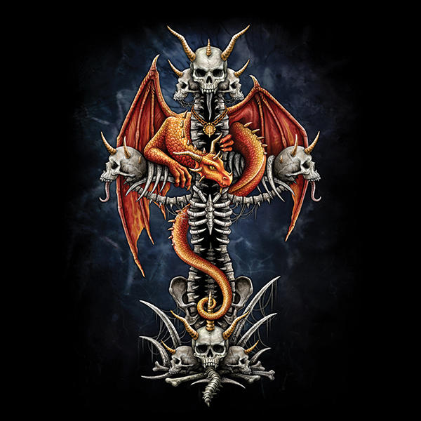 Gothic Dragon & Skull Cross by Sarah Richter Xbox Series X Skins