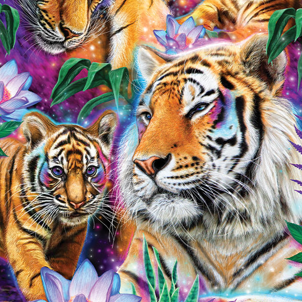 Daydream Galaxy Tigers by Sheena Pike MacBook Cases