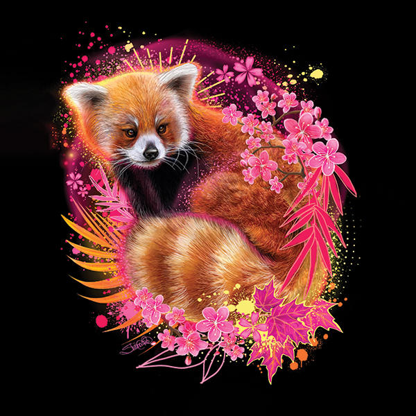Red Panda with Flowers by Sheena Pike Xbox Series X Skins