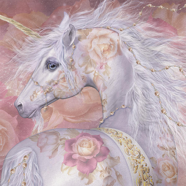 Licorne Florale Rose Unicorn by Laurie Prindle MacBook Cases