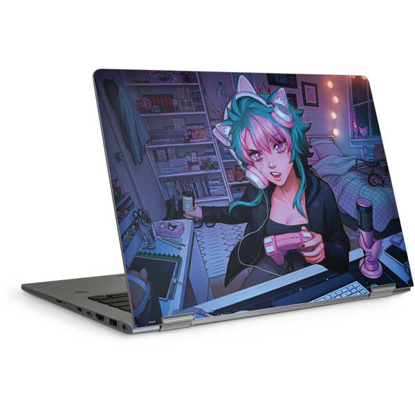 Anime Catgirl Gamer Nerd by Ivy Dolamore Laptop Skins