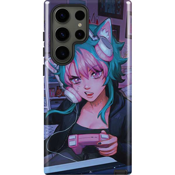 Anime Catgirl Gamer Nerd by Ivy Dolamore Galaxy Cases