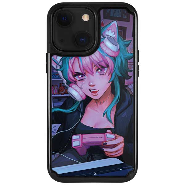 Anime Catgirl Gamer Nerd by Ivy Dolamore iPhone Cases