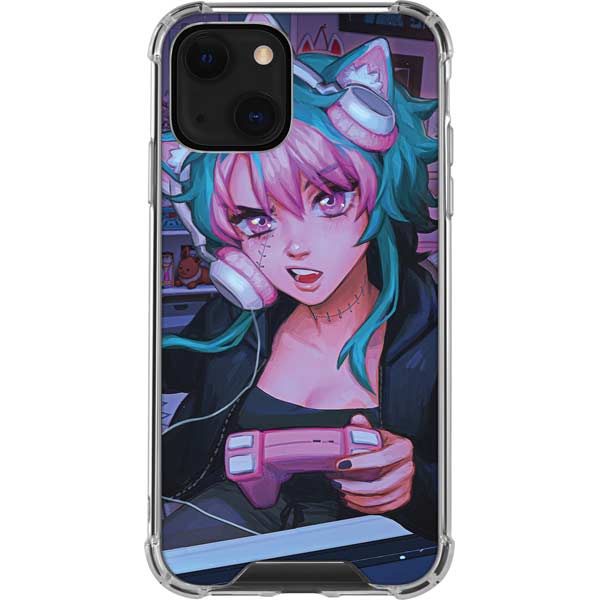 Anime Catgirl Gamer Nerd by Ivy Dolamore iPhone Cases