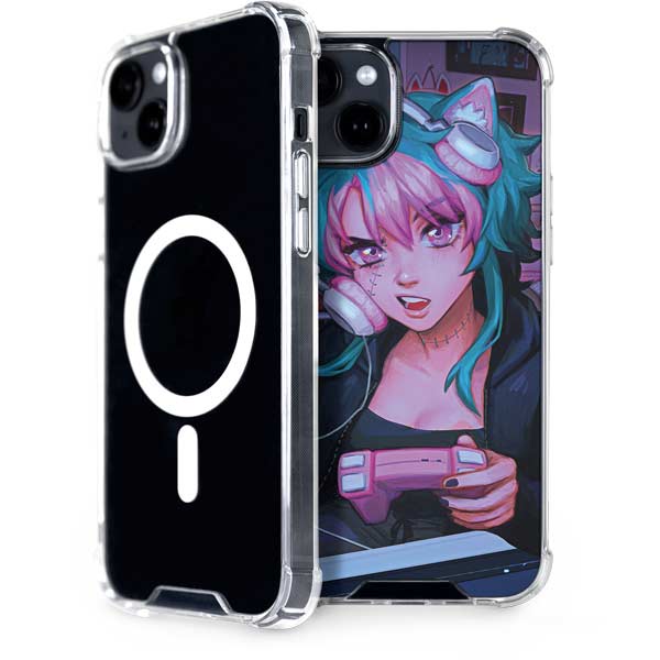 Anime Catgirl Gamer Nerd by Ivy Dolamore iPhone Cases