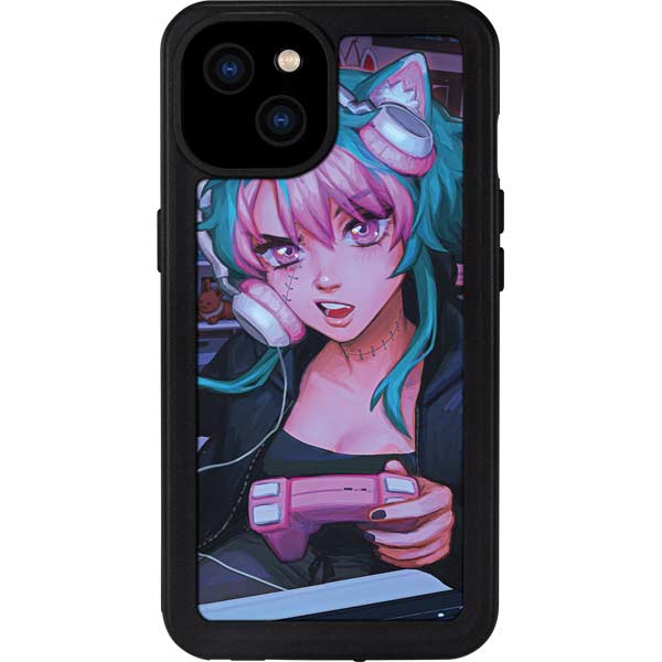 Anime Catgirl Gamer Nerd by Ivy Dolamore iPhone Cases