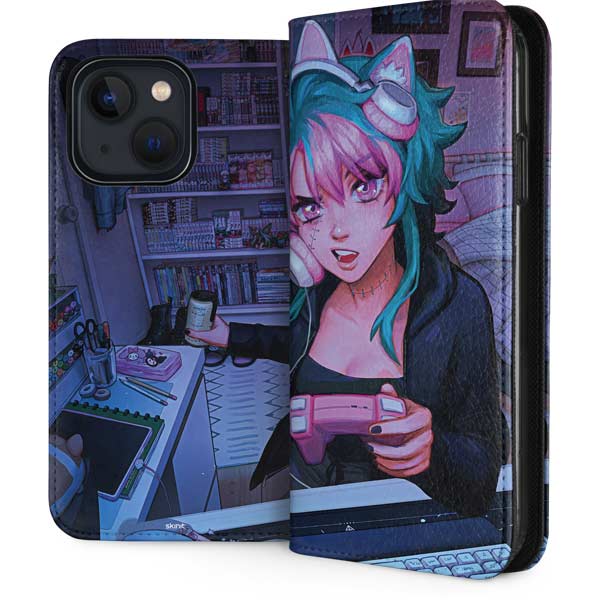 Anime Catgirl Gamer Nerd by Ivy Dolamore iPhone Cases