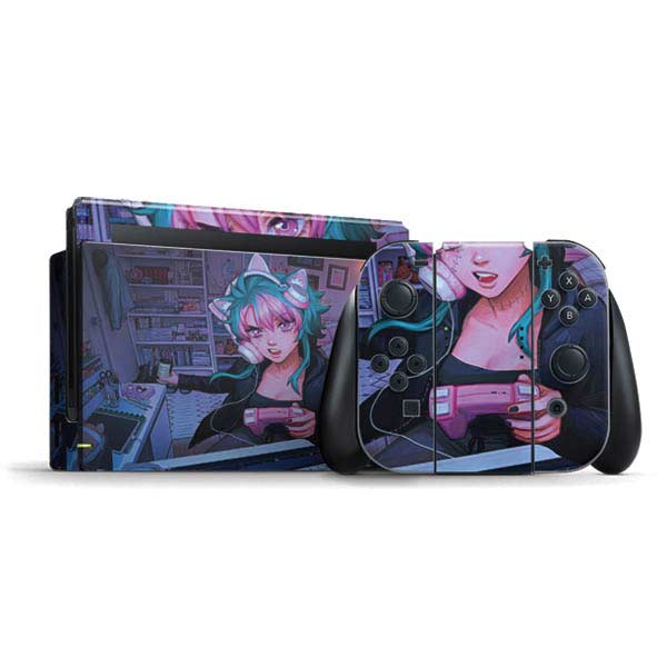 Anime Catgirl Gamer Nerd by Ivy Dolamore Nintendo Skins