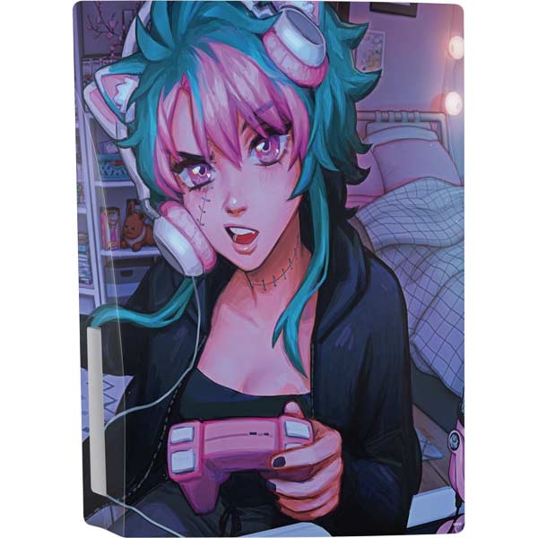 Anime Catgirl Gamer Nerd by Ivy Dolamore PlayStation PS5 Skins