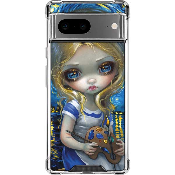 Artist Alice in Van Gogh Starry Night by Jasmine Becket-Griffith Pixel Cases