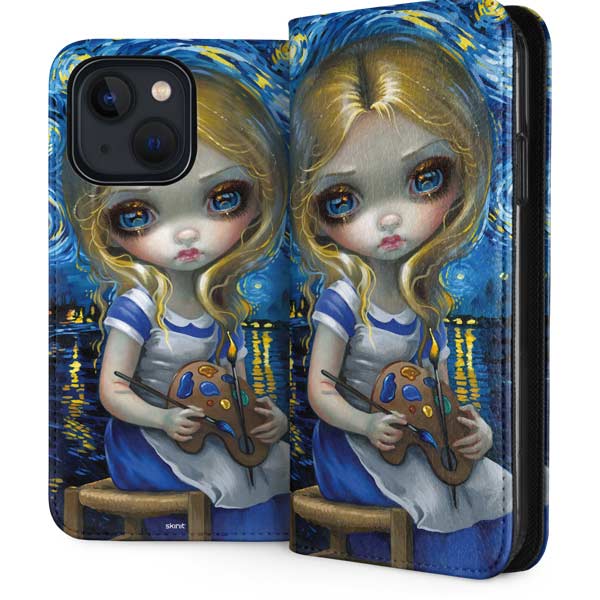 Artist Alice in Van Gogh Starry Night by Jasmine Becket-Griffith iPhone Cases