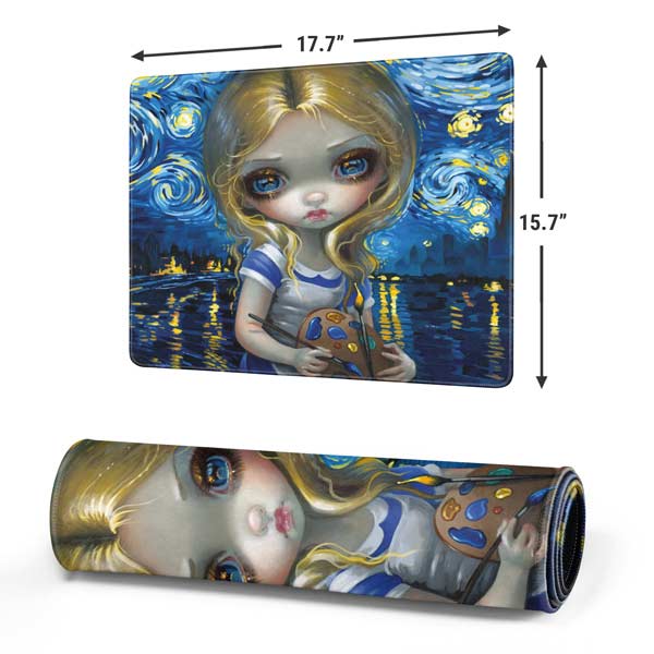 Artist Alice in Van Gogh Starry Night by Jasmine Becket-Griffith Mousepad