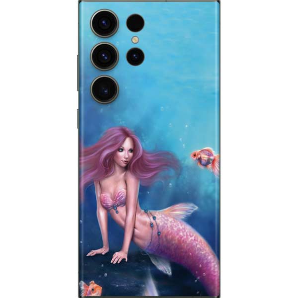 Aurelia Mermaid with Fish by Rachel Anderson Galaxy Skins