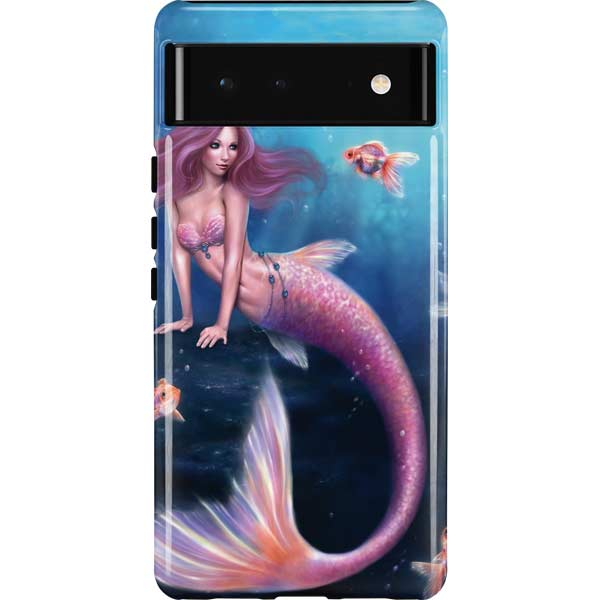 Aurelia Mermaid with Fish by Rachel Anderson Pixel Cases