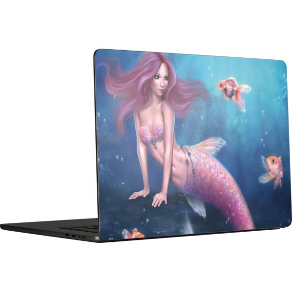 Aurelia Mermaid with Fish by Rachel Anderson MacBook Skins