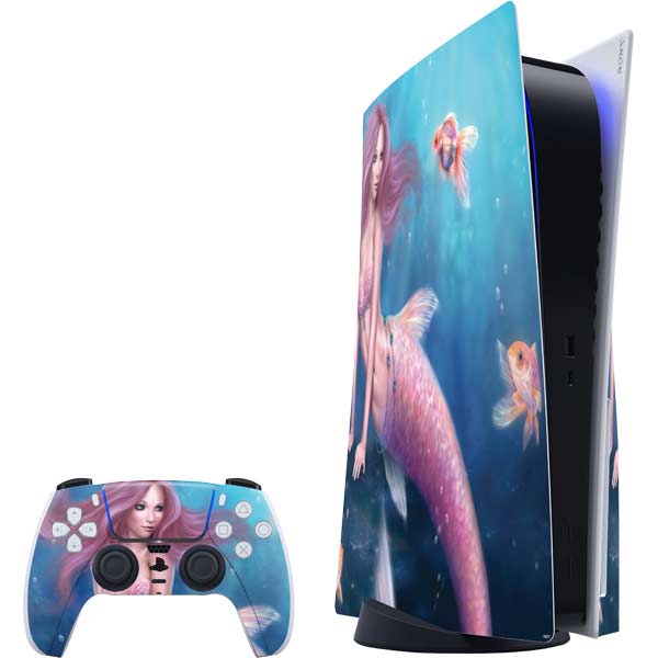 Aurelia Mermaid with Fish by Rachel Anderson PlayStation PS5 Skins