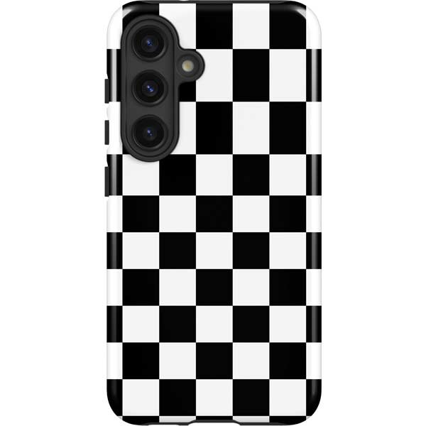 Black and White Checkered Galaxy Cases