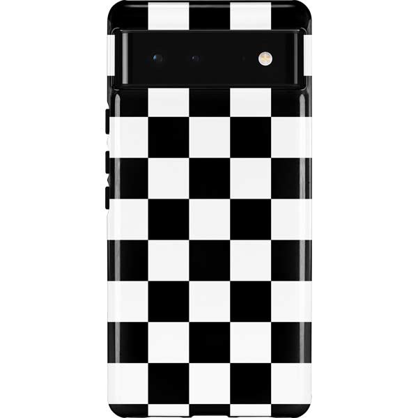 Black and White Checkered Pixel Cases