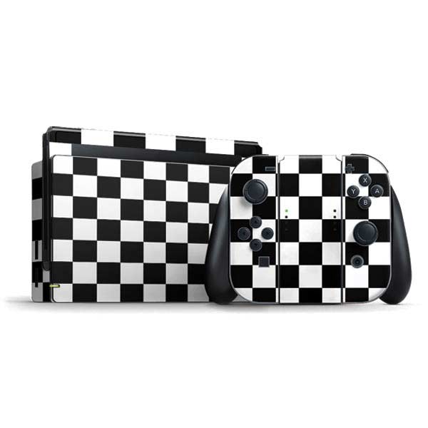 Black and White Checkered Nintendo Skins