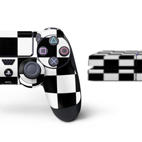 Black and White Checkered PlayStation PS4 Skins