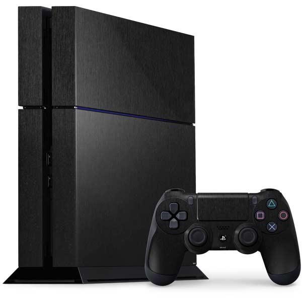Black Brushed Steel Texture PlayStation PS4 Skins